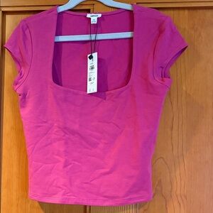 Garage Wild Fable Fuchsia Square Neck Tee NWT Small